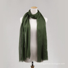 Green Viscose Long Scarf for Women